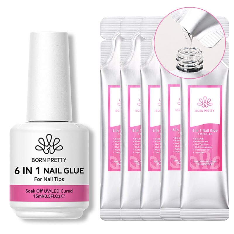 6pcs Set 6 in 1 Nail Glue Gel Polish 15ml