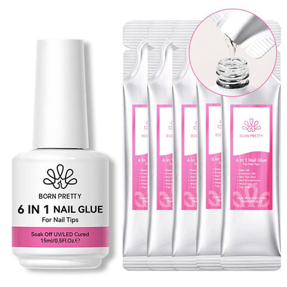 6pcs Set 6 in 1 Nail Glue Gel Polish 15ml