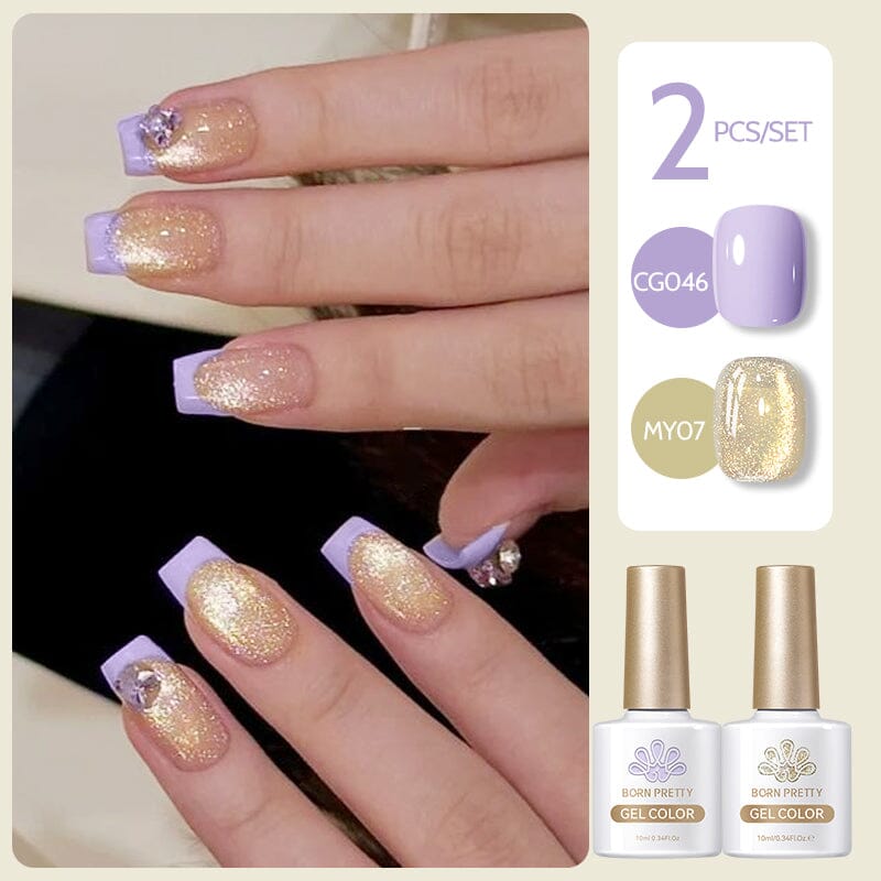 2 Bottles Gel Set French Cat Magnetic Gel 10ml