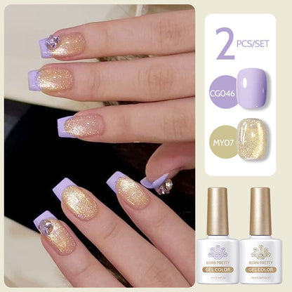 2 Bottles Gel Set French Cat Magnetic Gel 10ml