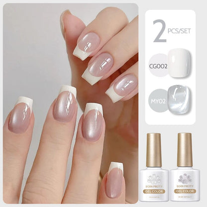 2 Bottles Gel Set French Cat Magnetic Gel 10ml