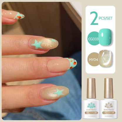 2 Bottles Gel Set French Cat Magnetic Gel 10ml