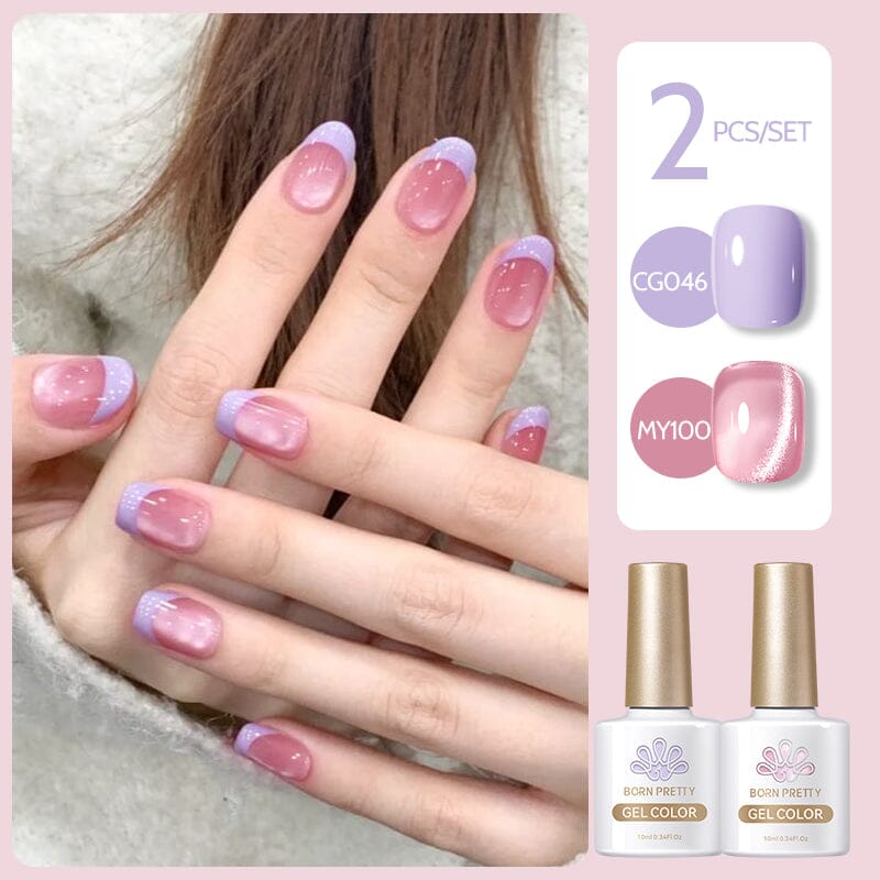 2 Bottles Gel Set French Cat Magnetic Gel 10ml