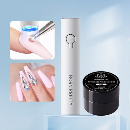 Mini Hand Light & Rhinestone Glue Gel