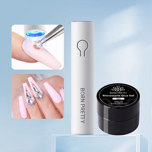 Mini Hand Light & Rhinestone Glue Gel