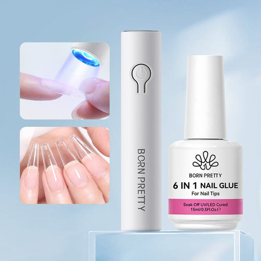 Mini Hand Light & 6 in 1 Nail Glue Gel