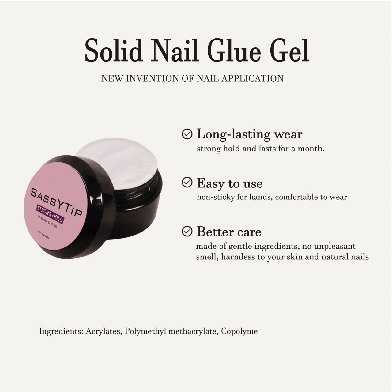Solid Nail Glue Gel