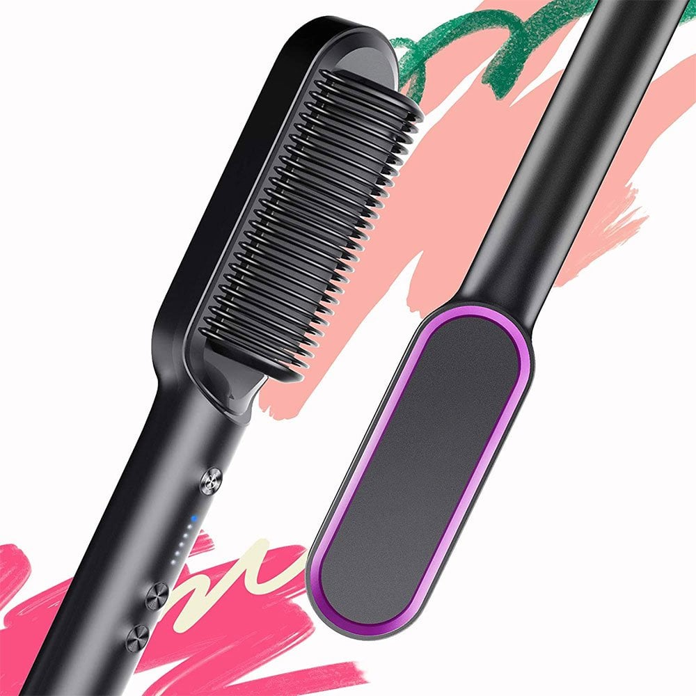 😍 2 in 1 Negative Ion Hair Straightener Styling Comb