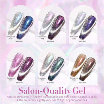6 Colors Cat Magnetic Gel Polish Set Auroras Snowlight 7ml