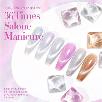 6 Colors Cat Magnetic Gel Polish Set Auroras Snowlight 7ml