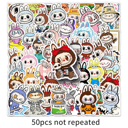 50 pieces Labubu graffiti stickers cartoon
