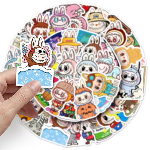50 pieces Labubu graffiti stickers cartoon