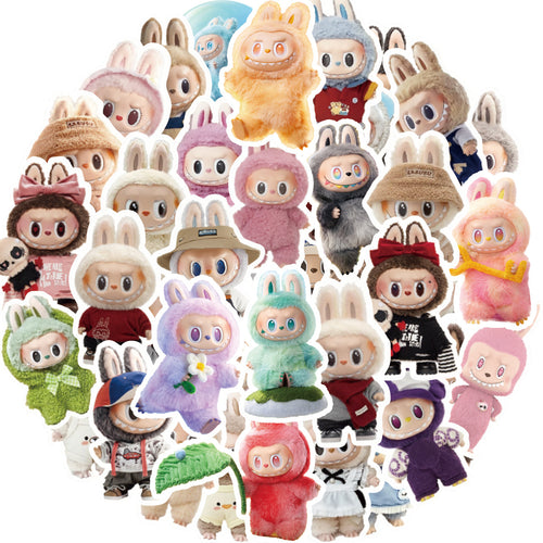 50 LABUBU stickers DIY personalized decoration guitar notebook suitcase stickers