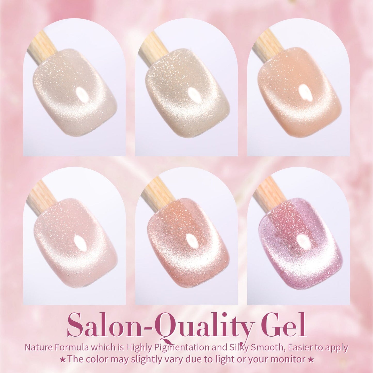 6 Colors Jelly Pink Snowlight Cat Magnetic Gel Polish Set 10ml