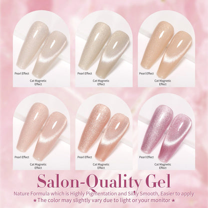 6 Colors Jelly Pink Snowlight Cat Magnetic Gel Polish Set 10ml
