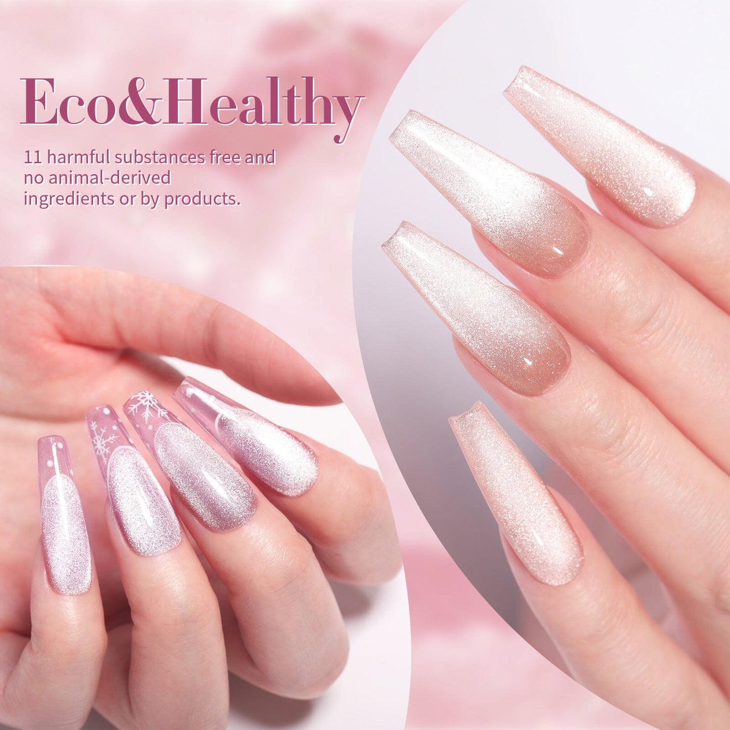 6 Colors Jelly Pink Snowlight Cat Magnetic Gel Polish Set 10ml
