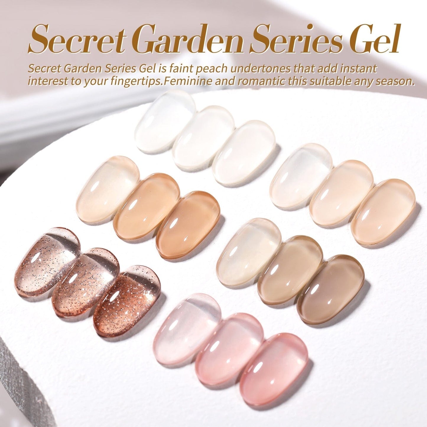 6 Colors Nude Jelly Gel Polish Set Secret Garden 7ml