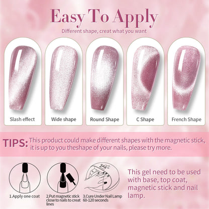 6 Colors Jelly Pink Snowlight Cat Magnetic Gel Polish Set 10ml