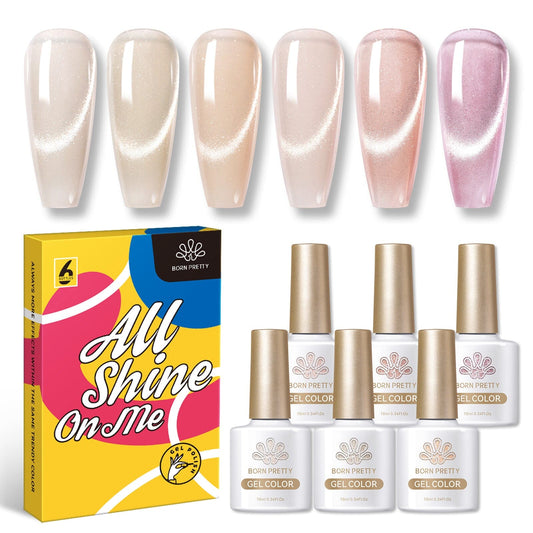 6 Colors Jelly Pink Snowlight Cat Magnetic Gel Polish Set 10ml