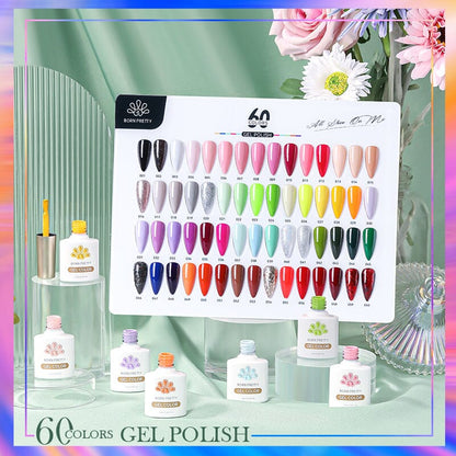 60 Colors Gel Polish Set #01 with 5pcs Base Top Coat 10ml