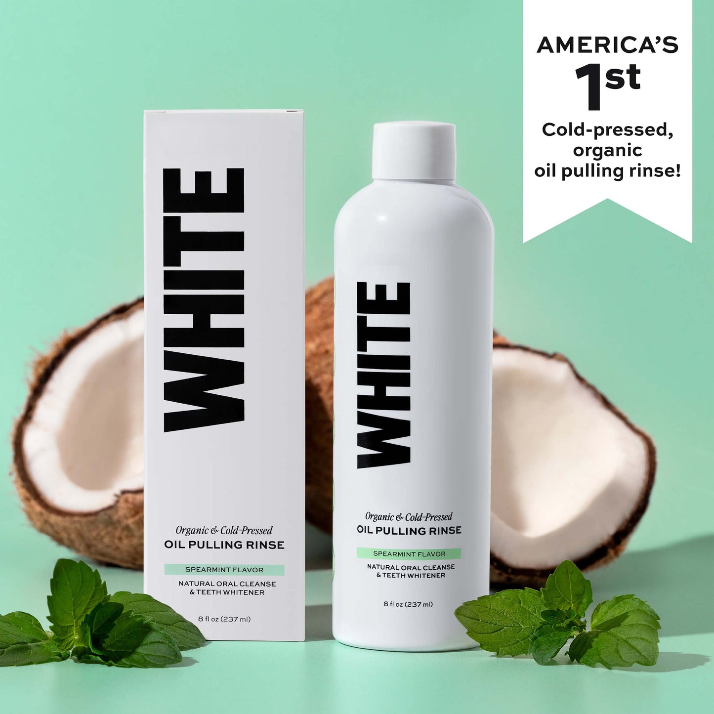 Spearmint Oil Pulling Rinse —Natural Oral Cleanse & Teeth Whitener