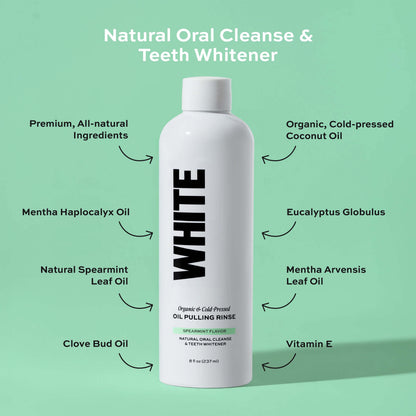 Spearmint Oil Pulling Rinse —Natural Oral Cleanse & Teeth Whitener