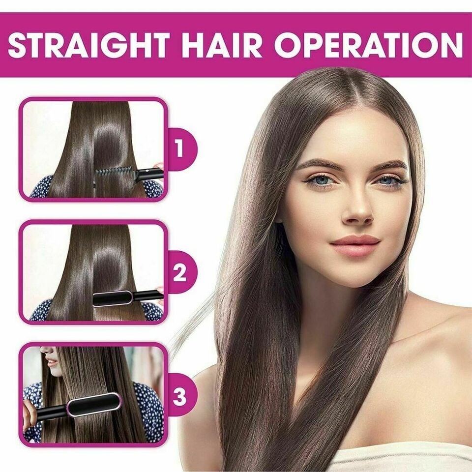 😍 2 in 1 Negative Ion Hair Straightener Styling Comb