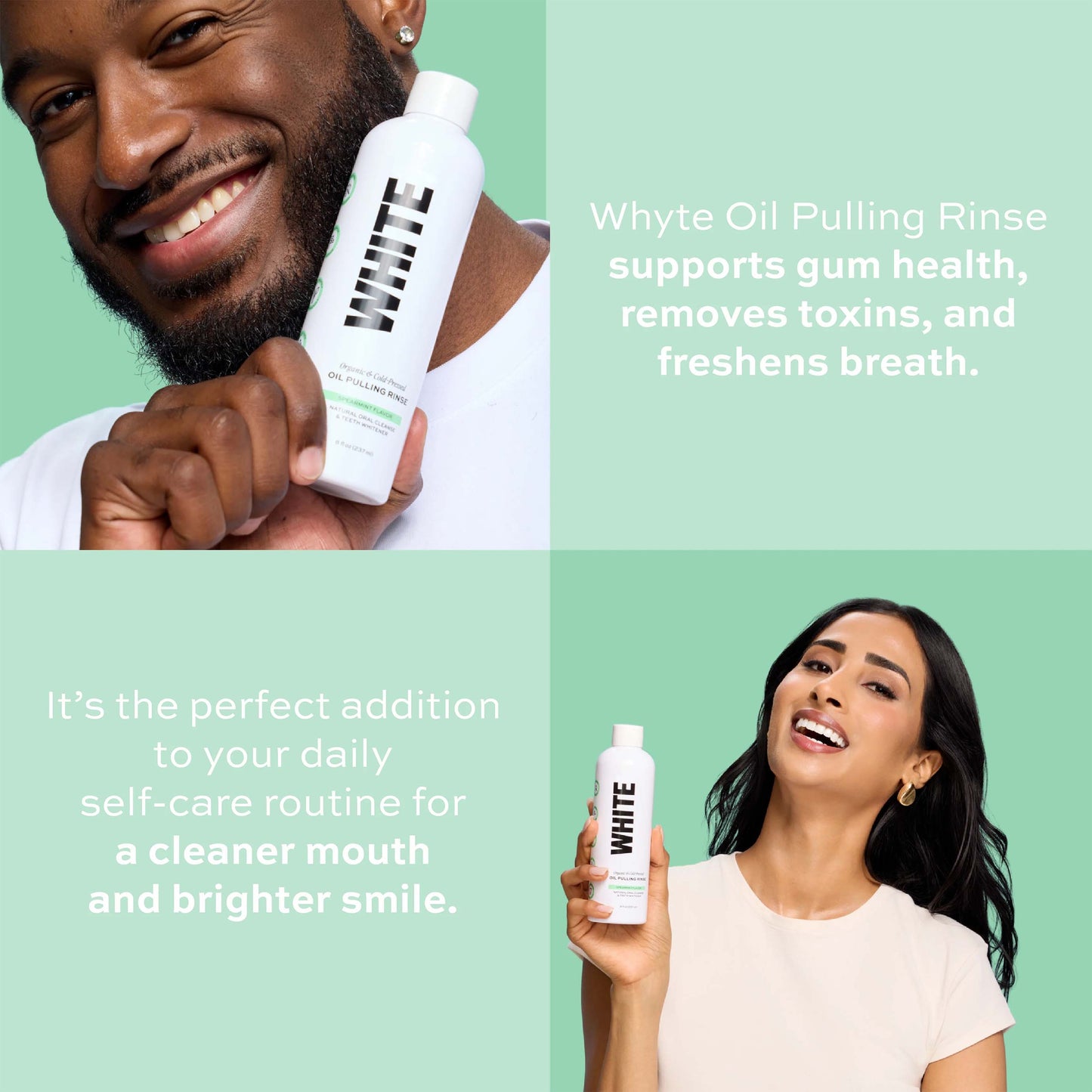 Spearmint Oil Pulling Rinse —Natural Oral Cleanse & Teeth Whitener