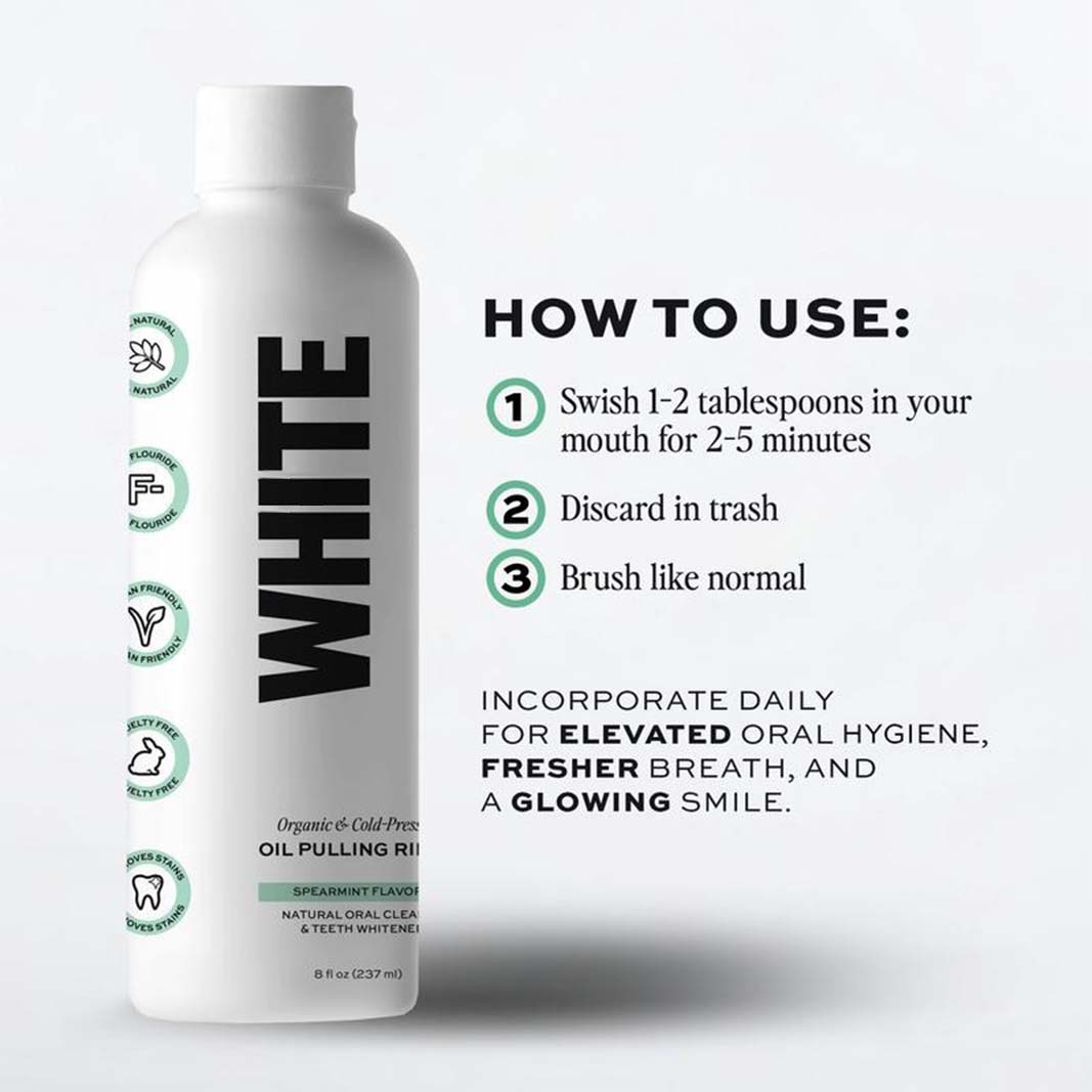 Spearmint Oil Pulling Rinse —Natural Oral Cleanse & Teeth Whitener