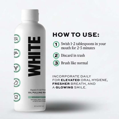 Spearmint Oil Pulling Rinse —Natural Oral Cleanse & Teeth Whitener